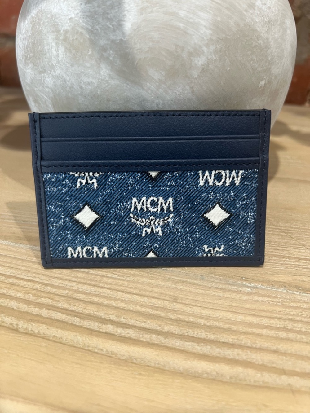MCM Navy Denim Aren Card Case - Picture 4 of 8